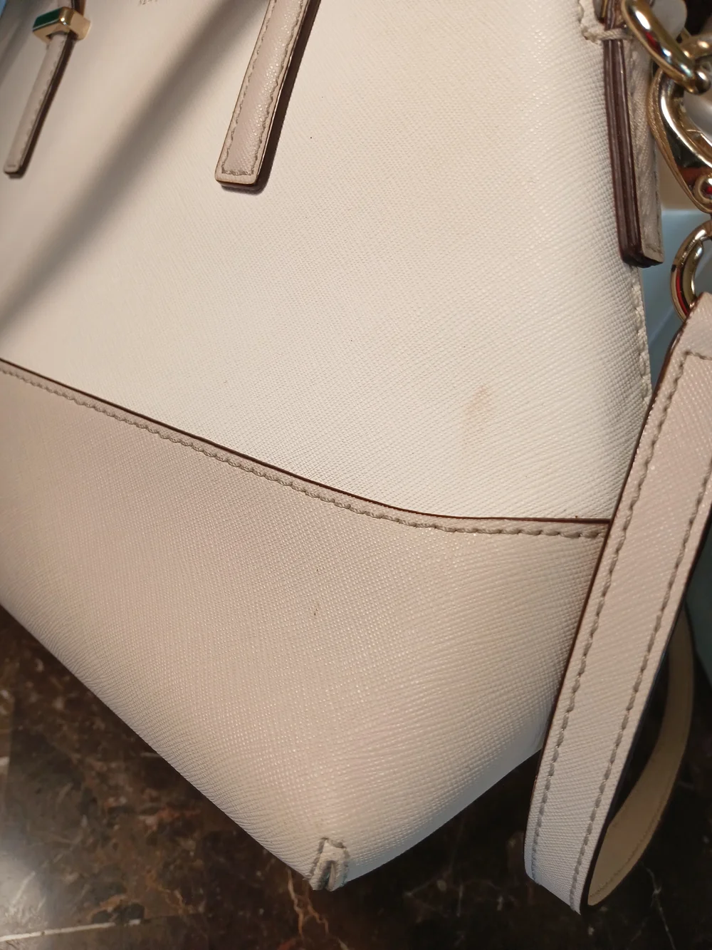 Kate Spade Cream Saffiano Leather Dome Satchel